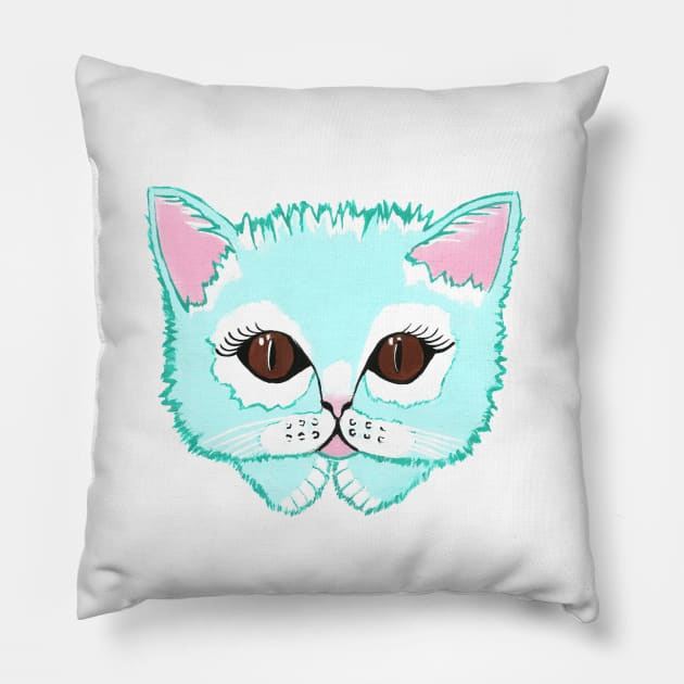 MISS Kitty Cat Painting Pillow by SartorisArt1