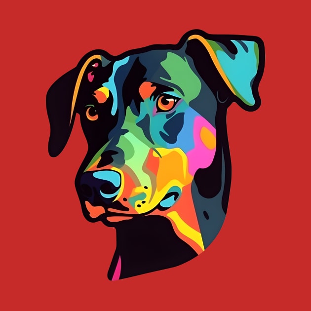 Pop Culture Dobermann Doggy Sticker by PrintifyBGD