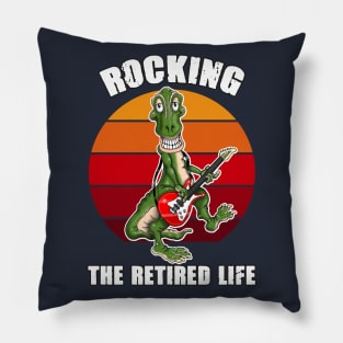 Rocking The Retired Life Funny Dino T Rex Dinosaur Pillow