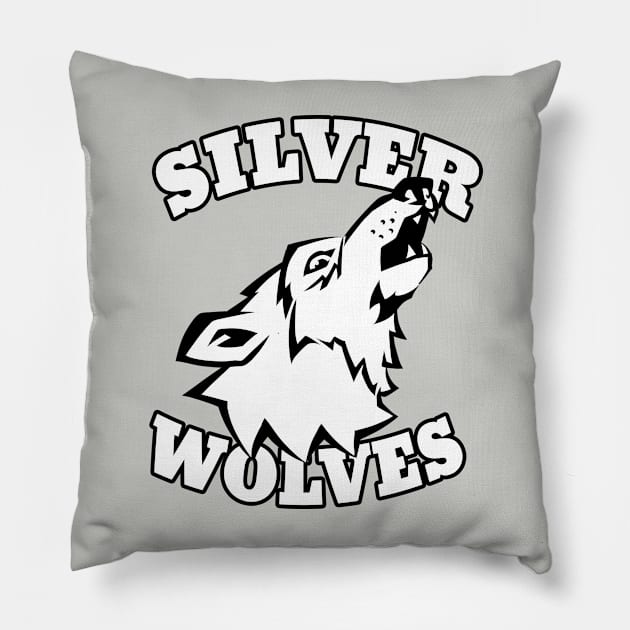 Silver Wolves mascot Pillow by Generic Mascots