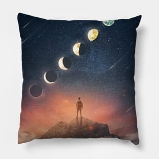 moon phases scene Pillow