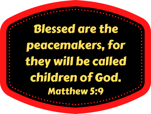 Bible Verse Matthew 5:9 Kids T-Shirt by Prayingwarrior