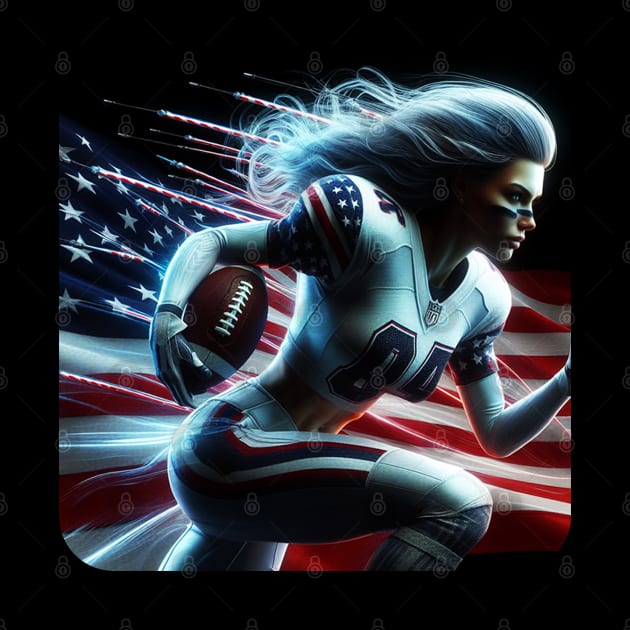 American Woman NFL Football Player #11 by The Black Panther