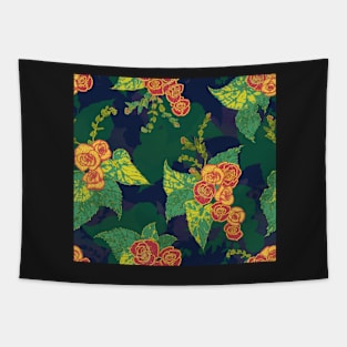 Tropical Begonia Floral Tapestry