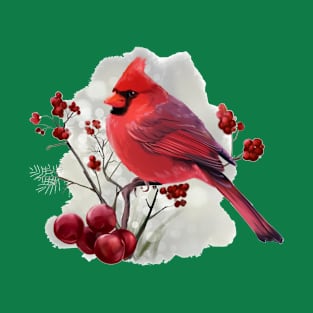 Bird Cardinal sitting on a branch T-Shirt