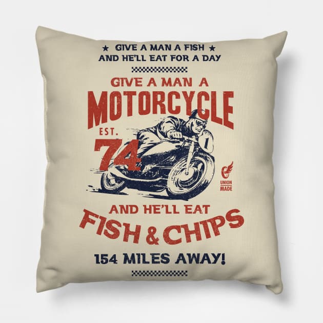 Fish and Chips Motorcycle Pillow by BOEC Gear