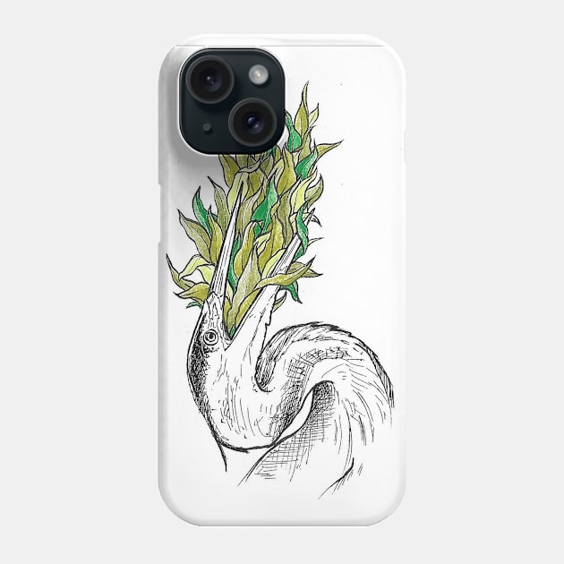 Dead Heron Phone Case by GnauArt