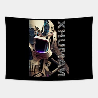 XHUMAN SKULL FUTURISTIC Tapestry