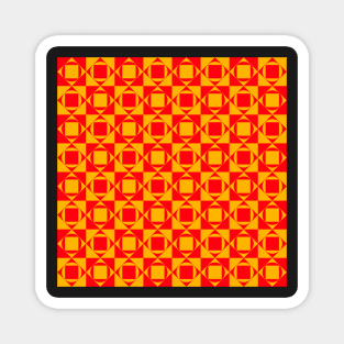 orange and red abstract geometrical pattern Magnet