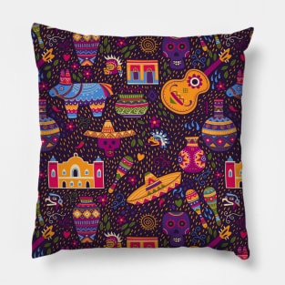 Mexico colorful pattern Pillow