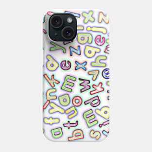 Jumbled Multi Coloured Letters Pastel Phone Case