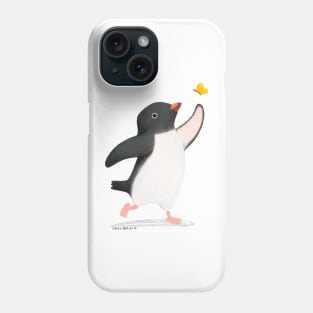 Adelie Penguin and butterfly Phone Case