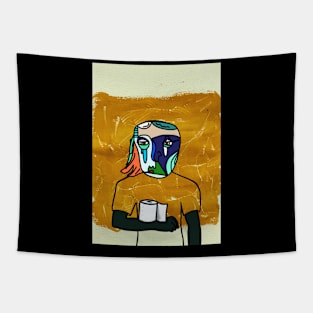 Abstract Expressionist MaleMask NFT with FreakEye Color and FreakItem Tapestry