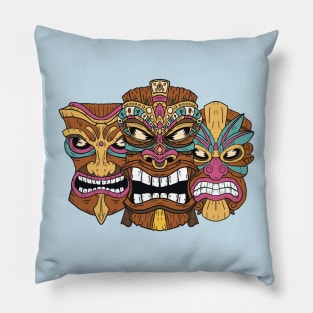 Tiki Masks Pillow