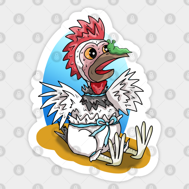 Suzie the Chicken Finds a Slug - Funny Chicken - Sticker | TeePublic Suzie the Chicken Finds a Slug - Funny Chicken - Sticker | TeePublic
