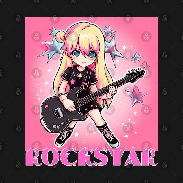 Rockstar Girl, Rock & Roll Girl, Cute Girl, Girl Power by FrenArt