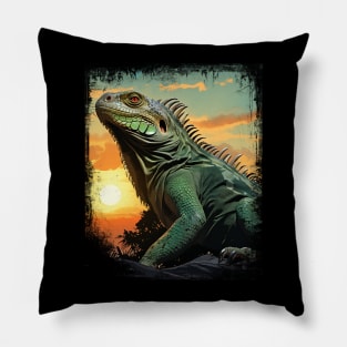 Iguana Sunset for Iguana Lover Pillow