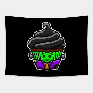 Cute and Creepy Frankenstein Monster Cupcake - Haunted Treats Gift - Cupcake Tapestry