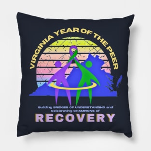 Virginia Year of the Peer Bridges and Champions (light design) Pillow