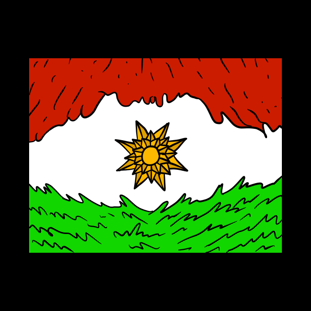 kurdish flag. flag of kurdistan. by JJadx