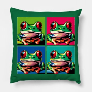 Red-Eyed Tree Frog Pop Art - Cool Frog Pillow