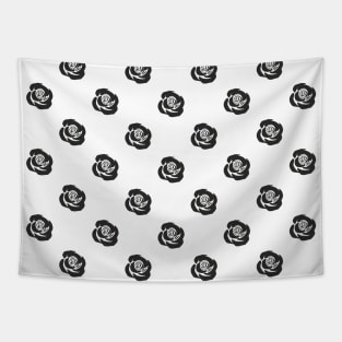 Rose pattern black white Tapestry