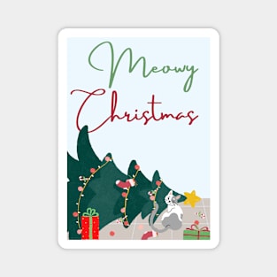 Meowy Christmas Magnet