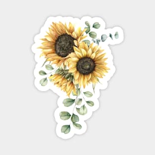 Sunflowers and Eucalyptus Isolated Magnet