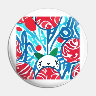 Retro abstract pattern with hidden cat Pin