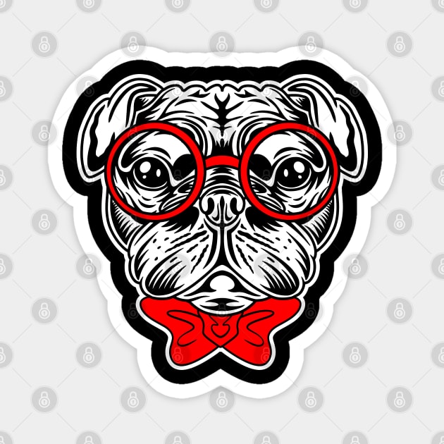 cute pug dog Magnet by sharukhdesign