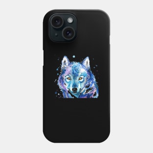 Iced Faced Wolf Painted By Watercolor A Cool Art Phone Case