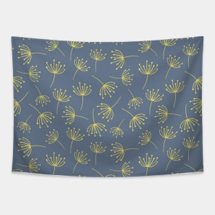 Abstract  Dandelion flowers yellow on blue Tapestry