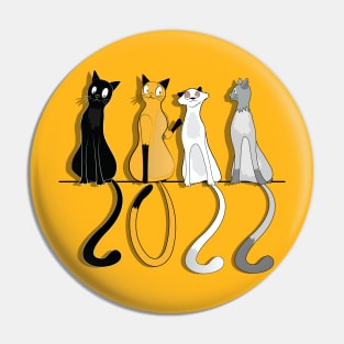 2022 Happy New Year Cats Pin