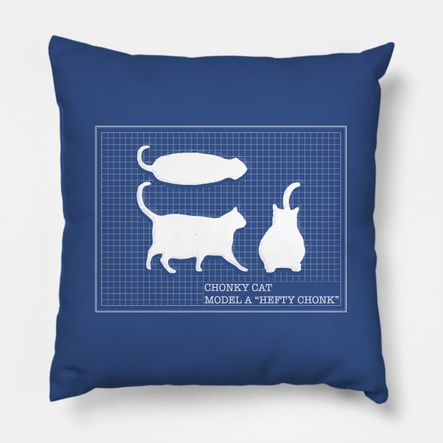 Chonk Blueprint Pillow by CCDesign