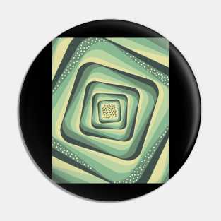 Retro Abstract Spiral Pattern - Teal, Slate, Sage, Grey Pin