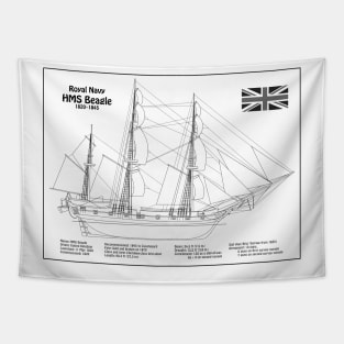 Charles Darwin HMS Beagle Tall Ship - BDL Tapestry