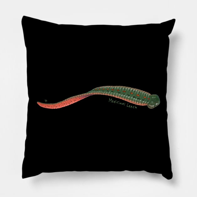 LEECH!!! Pillow by John Himmelman