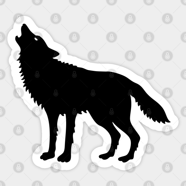Howling Wolf Silhouette Canis Lupus Sticker Teepublic Howling Wolf Silhouette Canis Lupus Sticker Teepublic