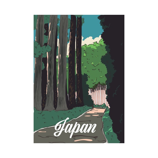 Vintage Japanese Forest by nickemporium1