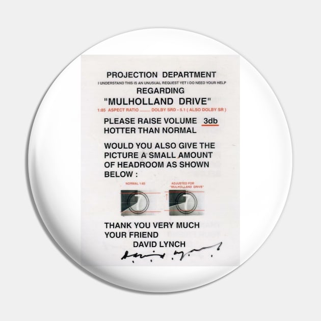 Projection Department Mulholland Drive Pin by Twin Peaks Unwrapped