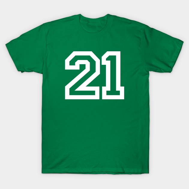 Sports Shirt #21 (White Letters) Sticker