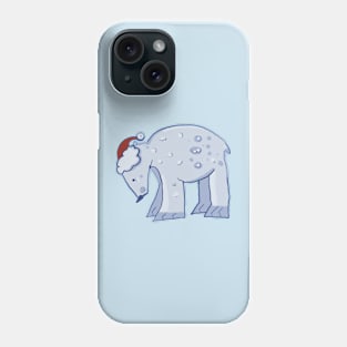 Polar bear in a Christmas hat Phone Case