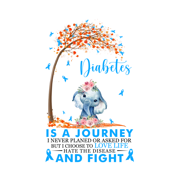 Discover Diabetes Is A Journey T1D Diabetes Awareness Fighting - Diabetes Awareness - T-Shirt