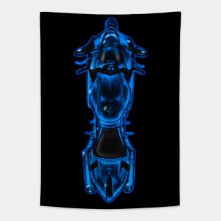 Blue Glow Motorcycle Tapestry