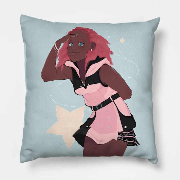 Blacktober Kairi Pillow by Naniidraws