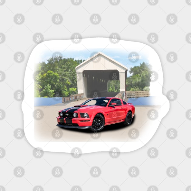 2008 Mustang GT in our covered bridge series Magnet by Permages LLC