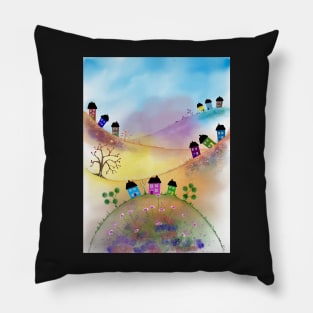 Houses on the Hills Pillow