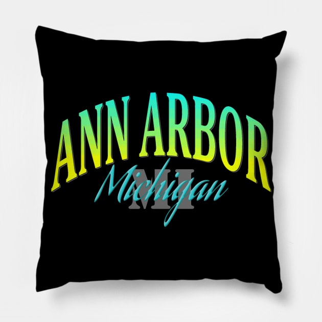 City Pride: Ann Arbor, Michigan Pillow by Naves