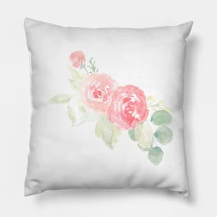 Peach and navy botanicals | Watercolor | Pillow