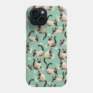 Bad Siamese Cats Knocking Stuff Over Phone Case